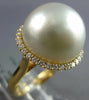 LARGE .44CT DIAMOND & AAA SOUTH SEA PEARL 18KT YELLOW GOLD CLASSIC HALO FUN RING