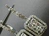 ESTATE 2.07CT DIAMOND 14K WHITE GOLD RECTANGULAR HUGGIE HANGING CLUSTER EARRINGS