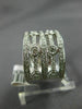 ESTATE WIDE 1.10CT DIAMOND 14KT WHITE GOLD 3D ETOILE MULTI ROW ANNIVERSARY RING