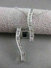 ESTATE .55CT DIAMOND & SAPPHIRE 14K WHITE GOLD LONG SWIRL PENDANT #34X12