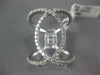 ESTATE EXTRA LARGE .91CT DIAMOND 14KT WHITE GOLD 3D LOVE KNOT INFINITY FUN RING