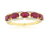 ESTATE 1.71CT DIAMOND & AAA RUBY 14K YELLOW GOLD OVAL & ROUND SQUARE DESIGN RING