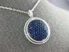 LARGE 2.71CT DIAMOND & AAA SAPPHIRE 18KT WHITE GOLD ROUND CLUSTER HALO PENDANT