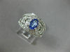 WIDE 1.05CT DIAMOND & AAA TANZANIITE 14KT WHITE GOLD 3D FILIGREE ENGAGEMENT RING