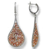 LARGE 6.37CT WHITE MULTI COLOR DIAMOND 14KT WHITE & ROSE GOLD TEAR DROP EARRINGS