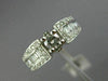 ESTATE .90CT ROUND & BAGUETTE DIAMOND 14KT WHITE GOLD FOUR PRONG ENGAGEMENT RING