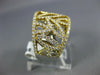 LARGE 1.32CT DIAMOND 18K TWO TONE GOLD MULTI LEAF OPEN FILIGREE ANNIVERSARY RING