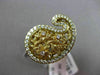 ANTIQUE LARGE .59CT DIAMOND 18KT YELLOW GOLD FLORAL FILIGREE FUN COCKTAIL RING
