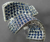 ESTATE EXTRA LARGE 3.07CT DIAMOND & AAA SAPPHIRE 18KT WHITE GOLD LOVE KNOT RING