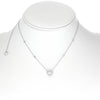 ESTATE 0.35CT DIAMOND 14KT WHITE GOLD 3D CLASSIC DOUBLE HEART LOVE NECKLACE