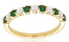 .70CT DIAMOND & AAA EMERALD 14KT YELLOW GOLD 3D SEMI ETERNITY ANNIVERSARY RING