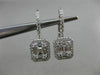 ESTATE LARGE .86CT DIAMOND 18KT WHITE GOLD 3D CLASSIC LEVERBACK HANGING EARRINGS