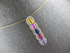 2.2CT DIAMOND & AAA MULTI GEM 14KT ROSE GOLD OVAL & ROUND 5 STONE PENDANT #28058