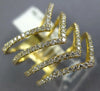 ESTATE LARGE .82CT DIAMOND 18K YELLOW GOLD 3D CLASSIC MULTI ROW V SHAPE FUN RING