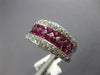 LARGE 2.0CT DIAMOND & AAA RUBY 14K WHITE GOLD CLASSIC MULTI ROW ANNIVERSARY RING