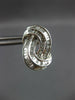 ESTATE .70CT DIAMOND 18KT WHITE GOLD BAGUETTE DOUBLE SWIRL CLASSIC STUD EARRINGS