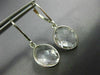 ESTATE CRYSTAL 14KT WHITE GOLD 3D OVAL BEZEL CLASSIC LEVER BACK HANGING EARRINGS