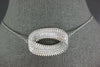 ESTATE LARGE 1.22CT DIAMOND 18KT WHITE GOLD 3D MULTI ROW INFINITY LOVE PENDANT
