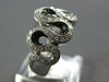 ESTATE WIDE .50CT WHITE & BLACK DIAMOND 14KT WHITE GOLD 3D MULTI WAVE FUN RING