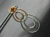 ESTATE LARGE .50CT DIAMOND 14K WHITE & ROSE GOLD OVAL LOVE KNOT HANGING EARRINGS