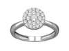 ESTATE .50CT DIAMOND 14KT WHITE GOLD 3D ROUND CIRCULAR CLUSTER FLOWER LOVE RING