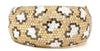 LARGE 23.55CT WHITE BLACK & FANCY YELLOW DIAMOND 14KT ROSE GOLD BANGLE BRACELET