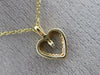 ESTATE .02 ROUND DIAMOND 14KT YELLOW GOLD SOLITAIRE HEART FLOATING PENDANT#1094