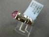 1.12CT ROUND DIAMOND & AAA TRILLION PINK SAPPHIRE 14K WHITE GOLD SEMI BEZEL RING