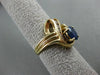 ANTIQUE 1.40CT DIAMOND & AAA OVAL SAPPHIRE 14KT YELLOW GOLD JOURNEY RING #12164