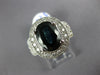 ESTATE LARGE 6.69CT DIAMOND & AAA SAPPHIRE 14KT WHITE GOLD OVAL ENGAGEMENT RING