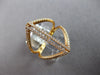 ESTATE LARGE .34CT DIAMOND 18KT ROSE GOLD 3D DOUBLE BAR TRIANGULAR FUN LOVE RING