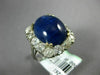 ANTIQUE EXTRA LARGE 15.23CT ROSE CUT DIAMOND & AAA SAPPHIRE PLATINUM HALO RING