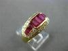 ANTIQUE WIDE 2.3CT DIAMOND & RUBY 18K YELLOW GOLD PAST PRESENT FUTURE RING 22031