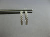 ESTATE SMALL .22CT DIAMOND 14KT WHITE GOLD 3D HUGGIE LEVERBACK HANGING EARRINGS