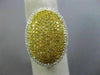 EXTRA LARGE 2.21CT WHITE & INTENSE YELLOW DIAMOND 18K 2TONE GOLD MICRO PAVE RING