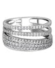 LARGE .55CT DIAMOND 18KT WHITE GOLD 3D MULTI ROW SEMI ETERNITY ANNIVERSARY RING