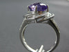 LARGE 2.46CT DIAMOND & AAA AMETHYST 14KT WHITE GOLD CUSHION & ROUND FLOWER RING