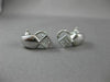 ESTATE .40CT DIAMOND PRINCESS CUT 14KT WHITE GOLD LONG CLIP ON EARRINGS #3822