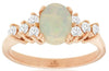 ESTATE 1.25CT DIAMOND & AAA OPAL 14KT ROSE GOLD 3D OVAL & ROUND CLASSIC FUN RING