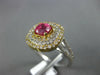 ESTATE WIDE 1.64CT DIAMOND & AAA SAPPHIRE 14K 2 TONE GOLD SQUARE ENGAGEMENT RING