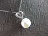 ESTATE .55CT DIAMOND & AAA PEARL 14K WHITE GOLD HEART SHAPE FUN FLOATING PENDANT
