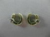ESTATE WIDE .30CT DIAMOND 14K WHITE & YELLOW GOLD 3 STONE HUGGIE EARRINGS #1857