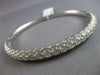 WIDE 5.63CT DIAMOND 18KT WHITE GOLD MULTI FLOWER FILIGREE CUFF BANGLE BRACELET
