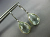 6.0CT AAA GREEN AMETHYST 14KT WHITE GOLD PEAR SHAPE LEVER BACK HANGING EARRINGS