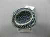 ESTATE WIDE 2.56CT DIAMOND & AAA SAPPHIRE 14K WHITE GOLD 3D OVAL MICRO PAVE RING