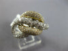 ESTATE LARGE 3.74CT DIAMOND 14KT 2 TONE GOLD 3D MULTI ROW LOVE KNOT LOVE RING
