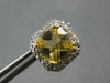 4.13CT DIAMOND & AAA CITRINE 14KT YELLOW GOLD 3D CUSHION OCTAGON STUD EARRINGS