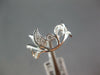 ESTATE .21CT DIAMOND 18KT WHITE GOLD 3D FLOWER TULIP FILIGREE FUN RING