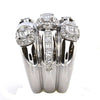 LARGE 2.24CT DIAMOND 18KT WHITE GOLD ROUND BAGUETTE & PRINCESS ANNIVERSARY RING