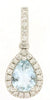 .78CT DIAMOND & AAA AQUAMARINE 14K YELLOW GOLD PEAR SHAPE ROUND FLOATING PENDANT
